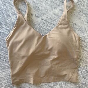 lululemon athletica Beige V-Neck Stretch Tank